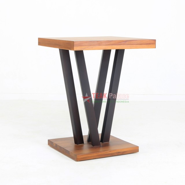 Meja Sudut Teras Minimalis Jati Vortex